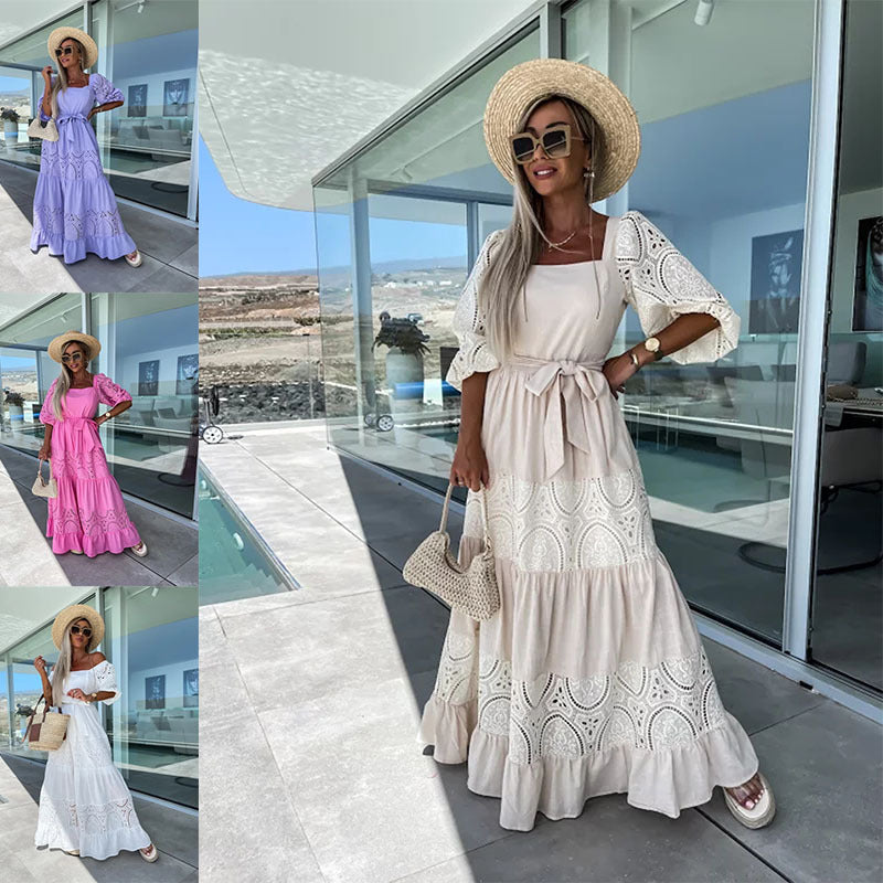 Bohemian Cutout Loose Long Dress