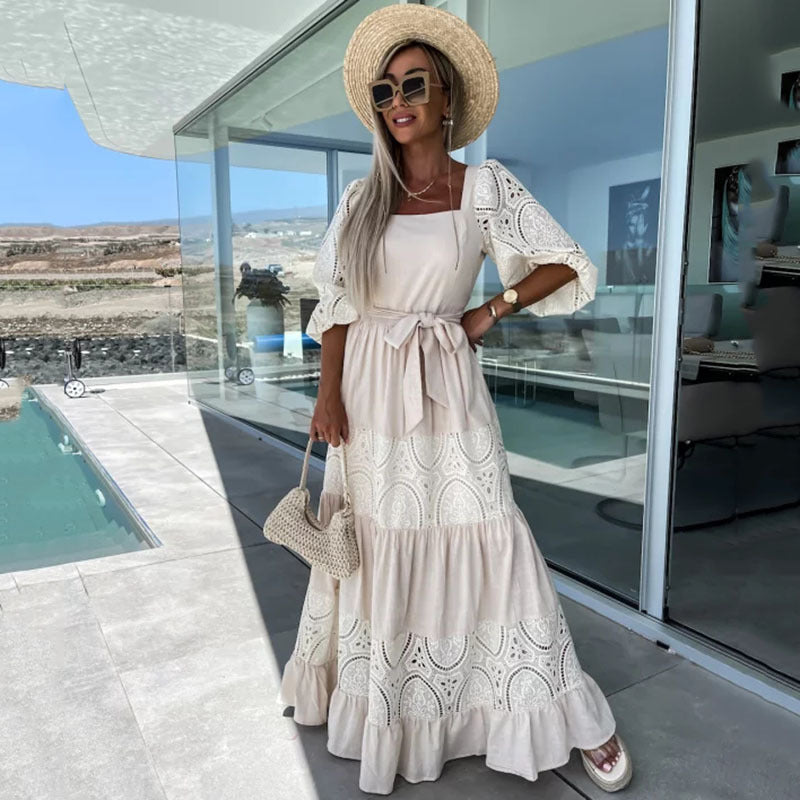 Bohemian Cutout Loose Long Dress