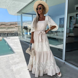 Bohemian Cutout Loose Long Dress