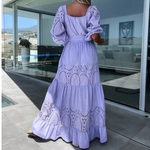Bohemian Cutout Loose Long Dress