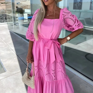 Bohemian Cutout Loose Long Dress