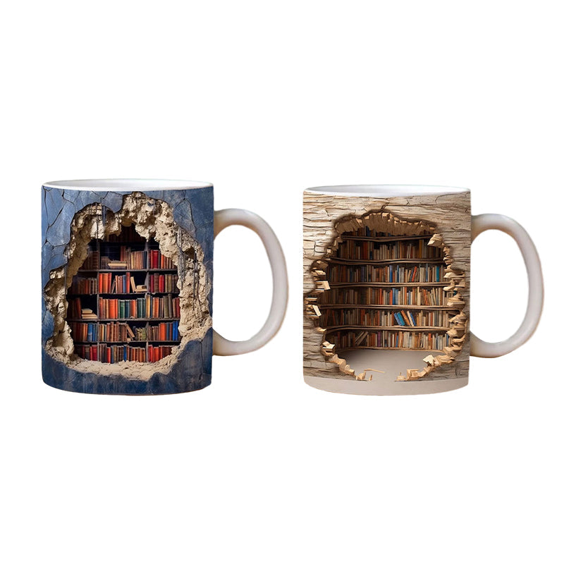 3D Bookshelves Hole In A Wall Mug