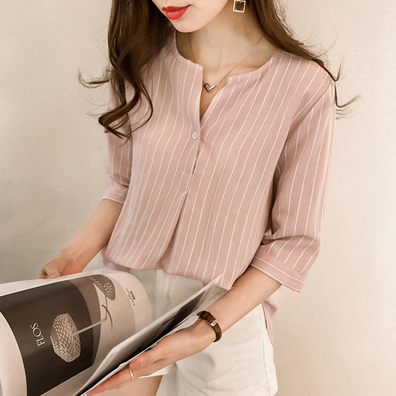 Cotton Linen Striped Shirts