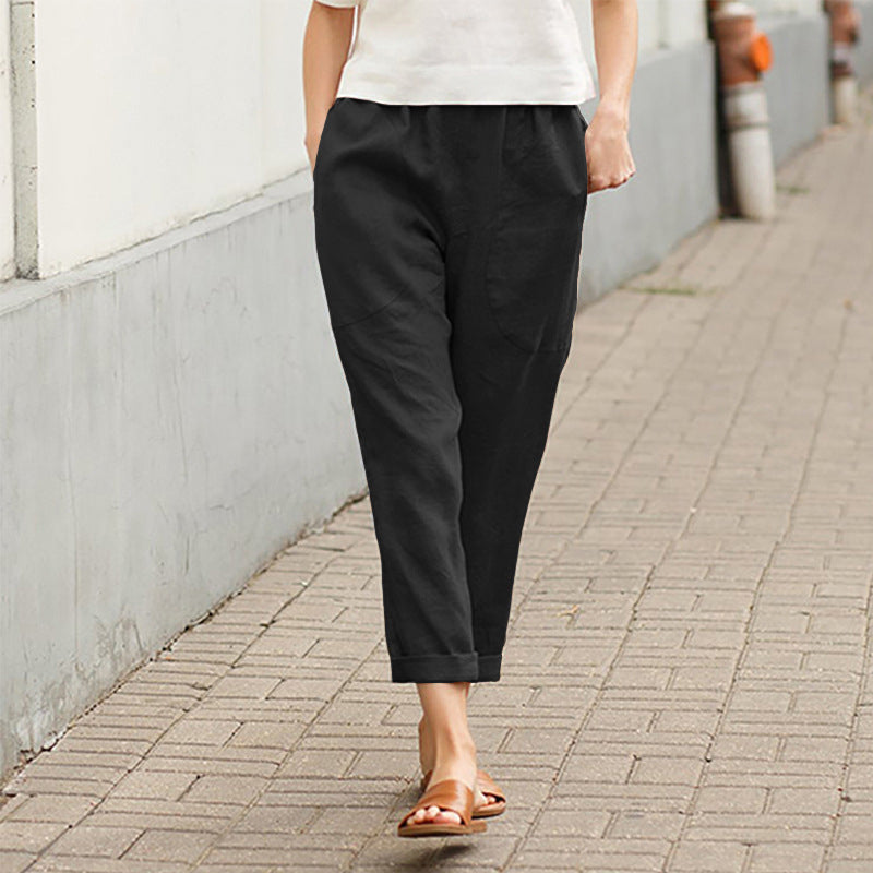 Linen-cotton Women's Loose Pants