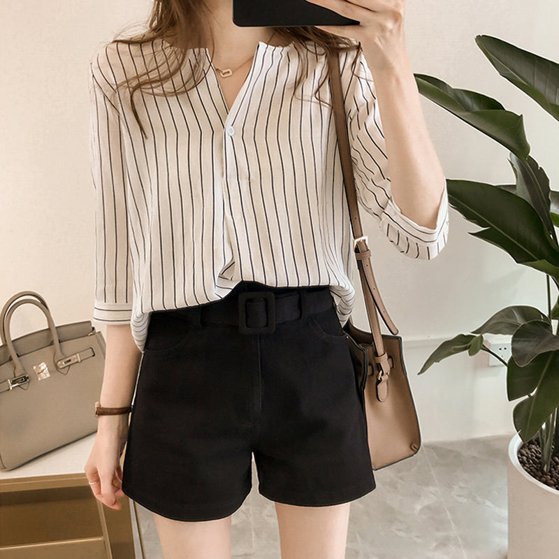 Cotton Linen Striped Shirts
