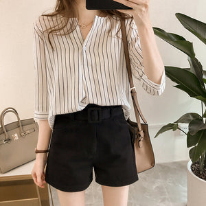 Cotton Linen Striped Shirts