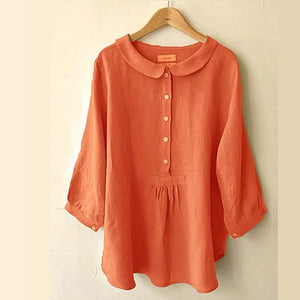 Women's Seven-Sleeve Cotton Linen Shirt