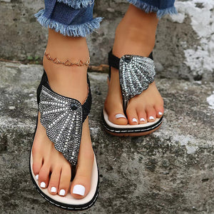 Summer Rhinestone Flip Flops Sandals