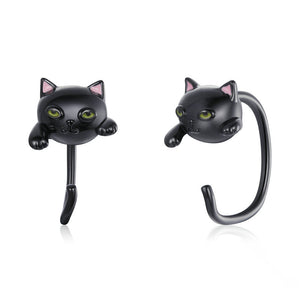Sterling Silver Cat Earrings And Ring