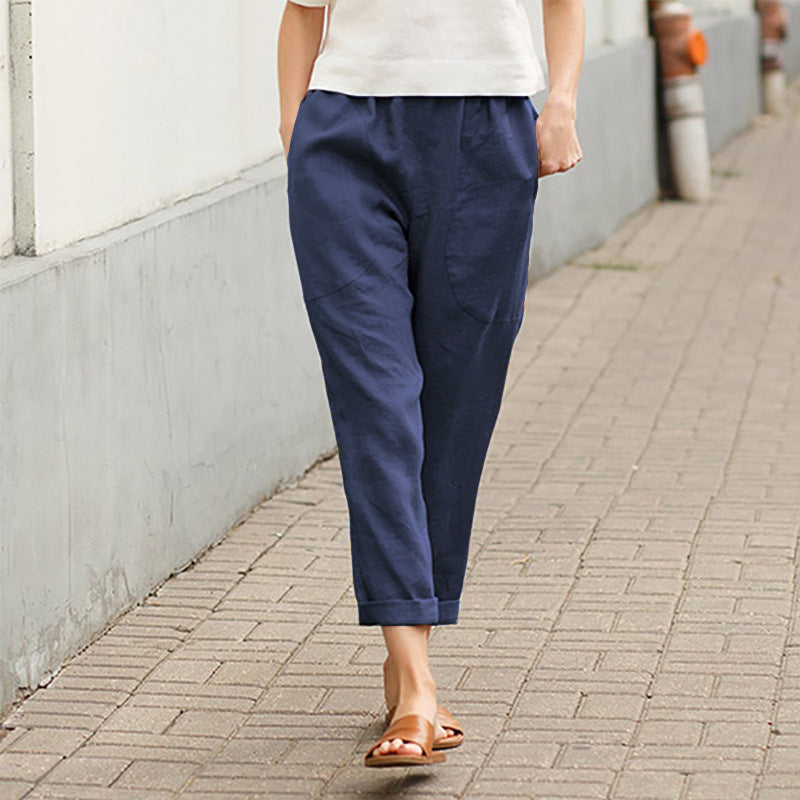 Linen-cotton Women's Loose Pants