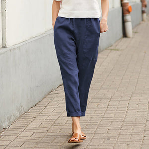 Linen-cotton Women's Loose Pants