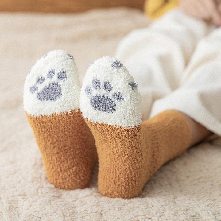 Fluffy Fuzzy Cat Claw Socks