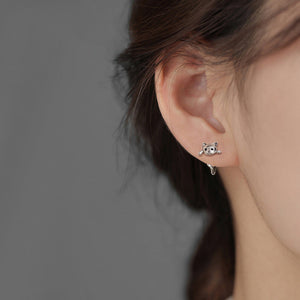 Sterling Silver Cat Earrings And Ring