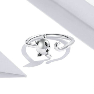 Sterling Silver Cat Earrings And Ring