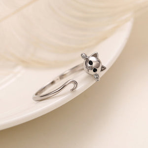 Sterling Silver Cat Earrings And Ring