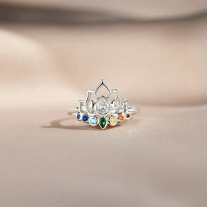 Healing Anxiety Colorful Lotus Ring