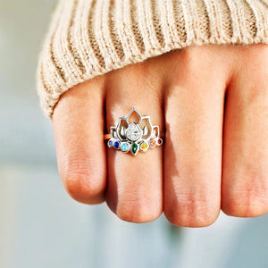 Healing Anxiety Colorful Lotus Ring
