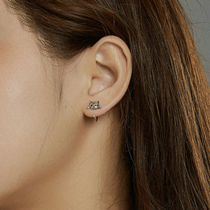 Sterling Silver Cat Earrings And Ring