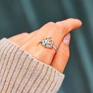 Healing Anxiety Colorful Lotus Ring