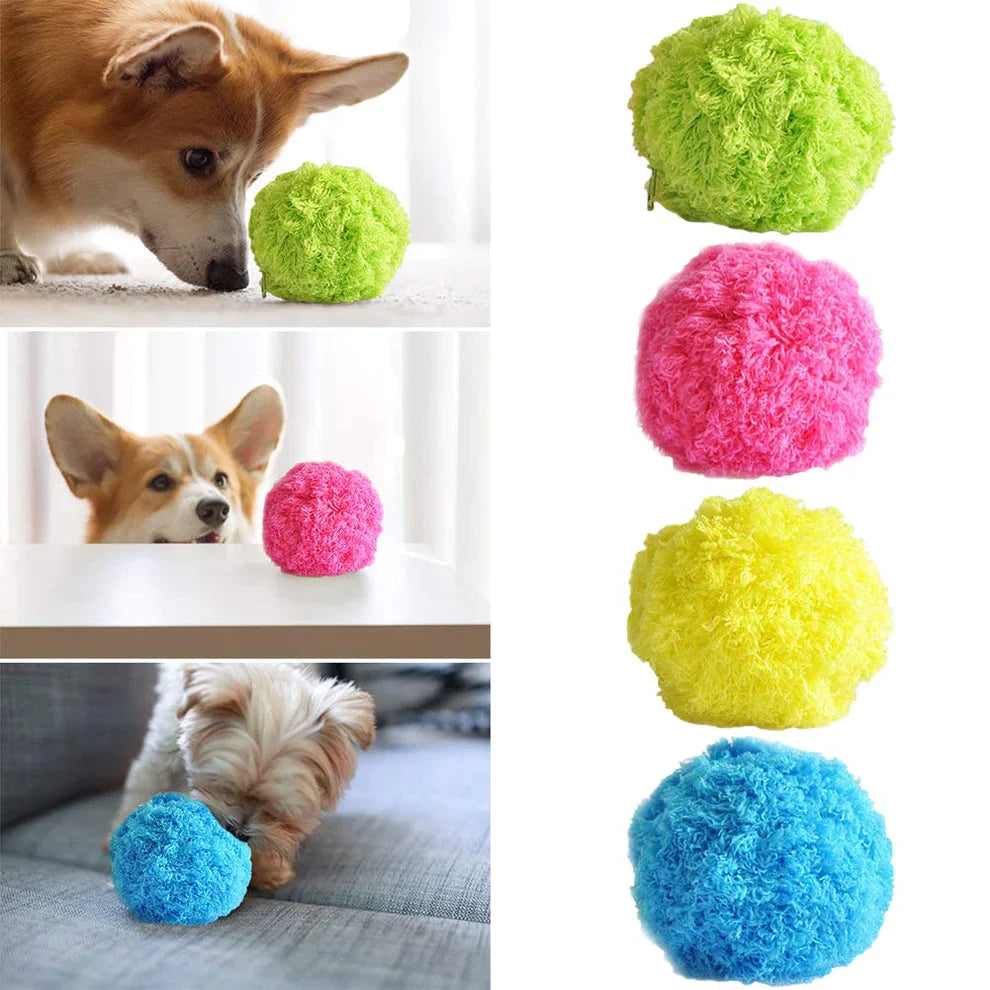 Pet Electric Ball Toy with Plush Cover（With a four-color outer sheath）