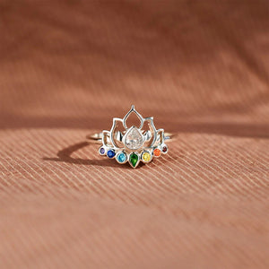Healing Anxiety Colorful Lotus Ring
