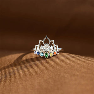 Healing Anxiety Colorful Lotus Ring