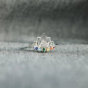Healing Anxiety Colorful Lotus Ring