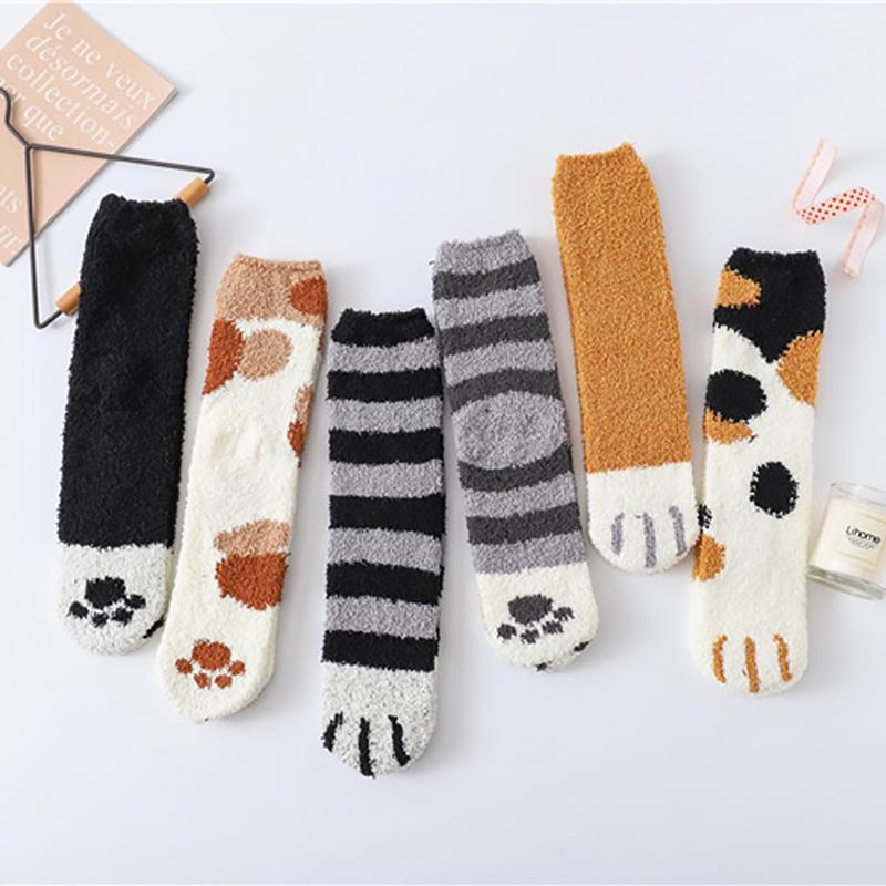 Fluffy Fuzzy Cat Claw Socks