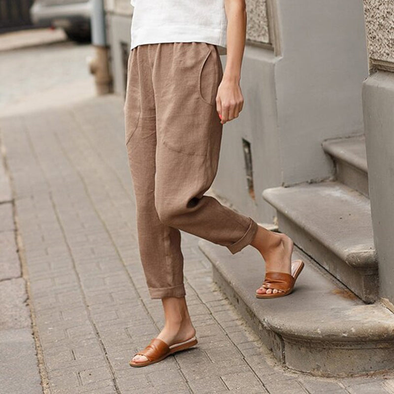 Linen-cotton Women's Loose Pants