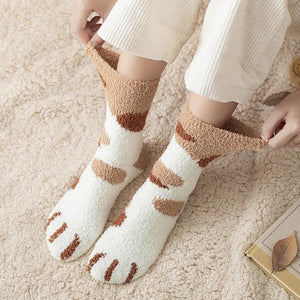 Fluffy Fuzzy Cat Claw Socks