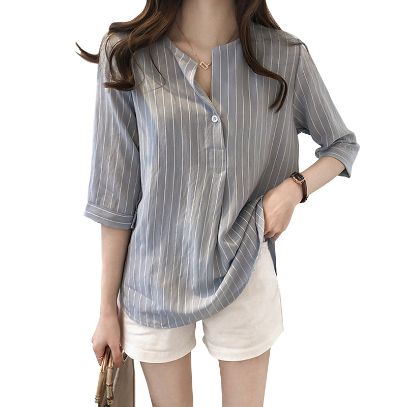 Cotton Linen Striped Shirts