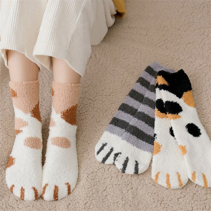 Fluffy Fuzzy Cat Claw Socks